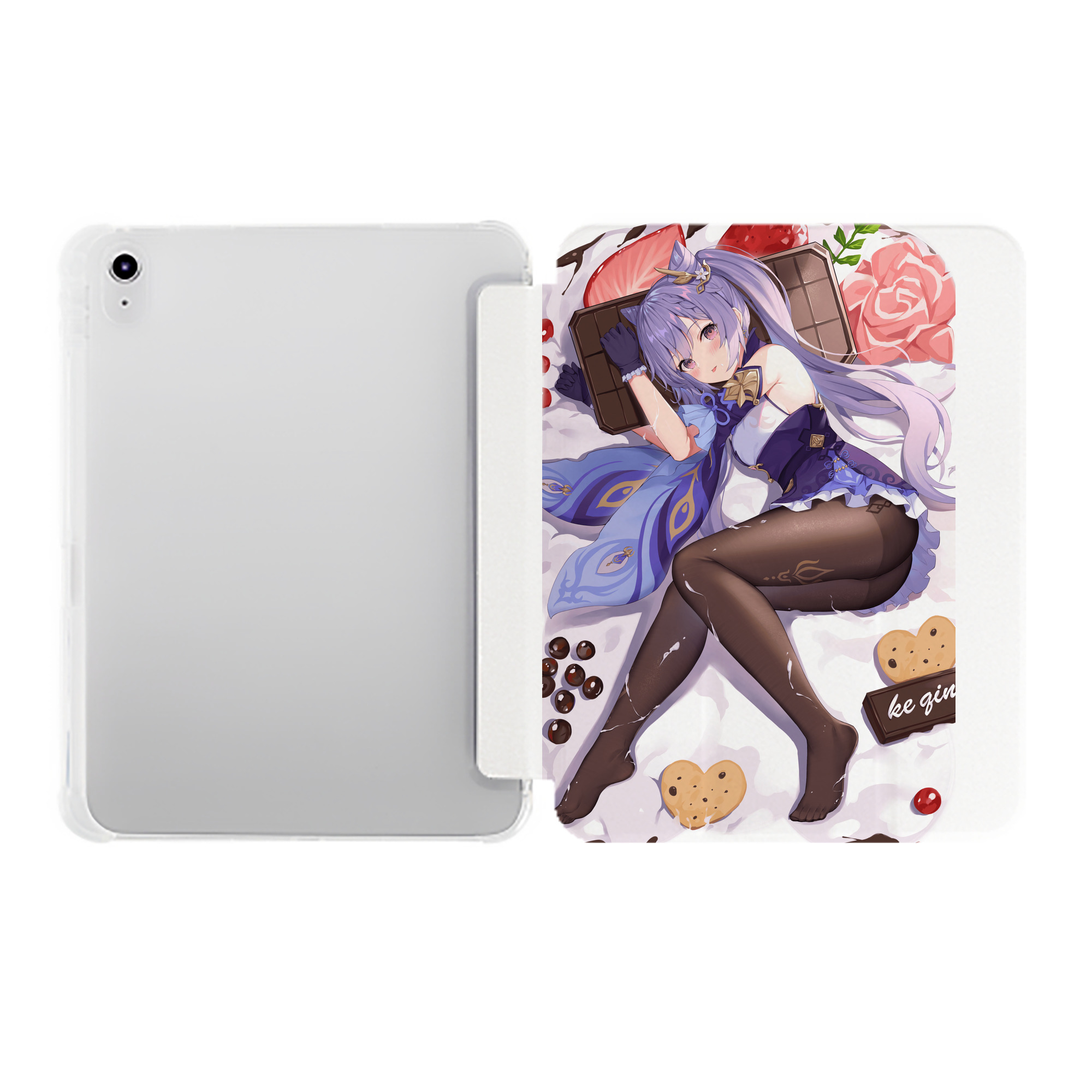 げんし神 刻晴 こくせい genshin Kokusei IPad ケース ペン収納付き 三つ折りスタンド PUレザー×シリコン 対応機種9.5/10.5/10.9インチ